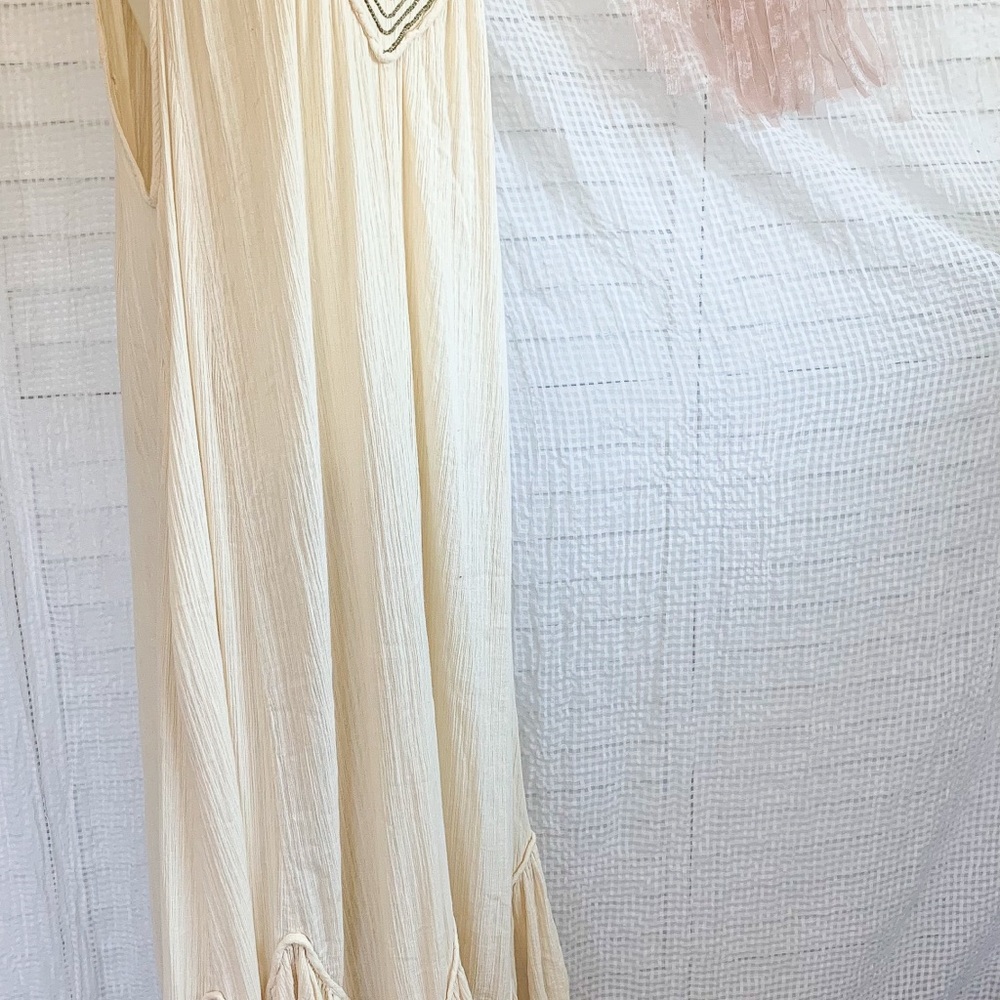 Free People cream Gauzy Maxi Dress Large